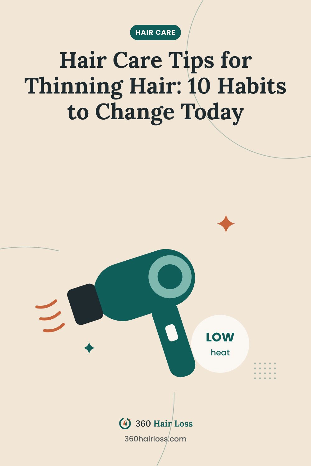 10 hair care tips for thinning hair, a guide from 360 Hair Loss