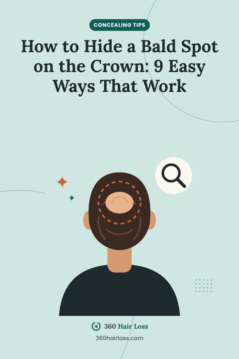 9 ways to hide a bald spot on the crown, a guide from 360 Hair Loss